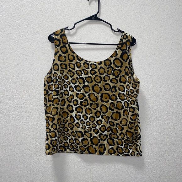 Jordan 90s Y2K Reversible Sleeveless Boat Neck Top Animal Print Floral Large - Picture 3 of 7